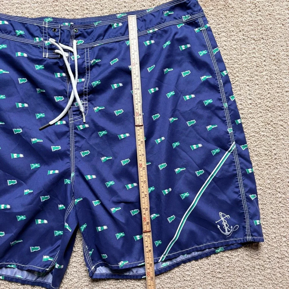 Polo Ralph Lauren Mens Navy Blue Nautical Flag Board Shorts Swim‎ Trunks Size 40